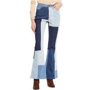 Chelsea & Violet Patchwork Wide Leg Jeans Sz 31